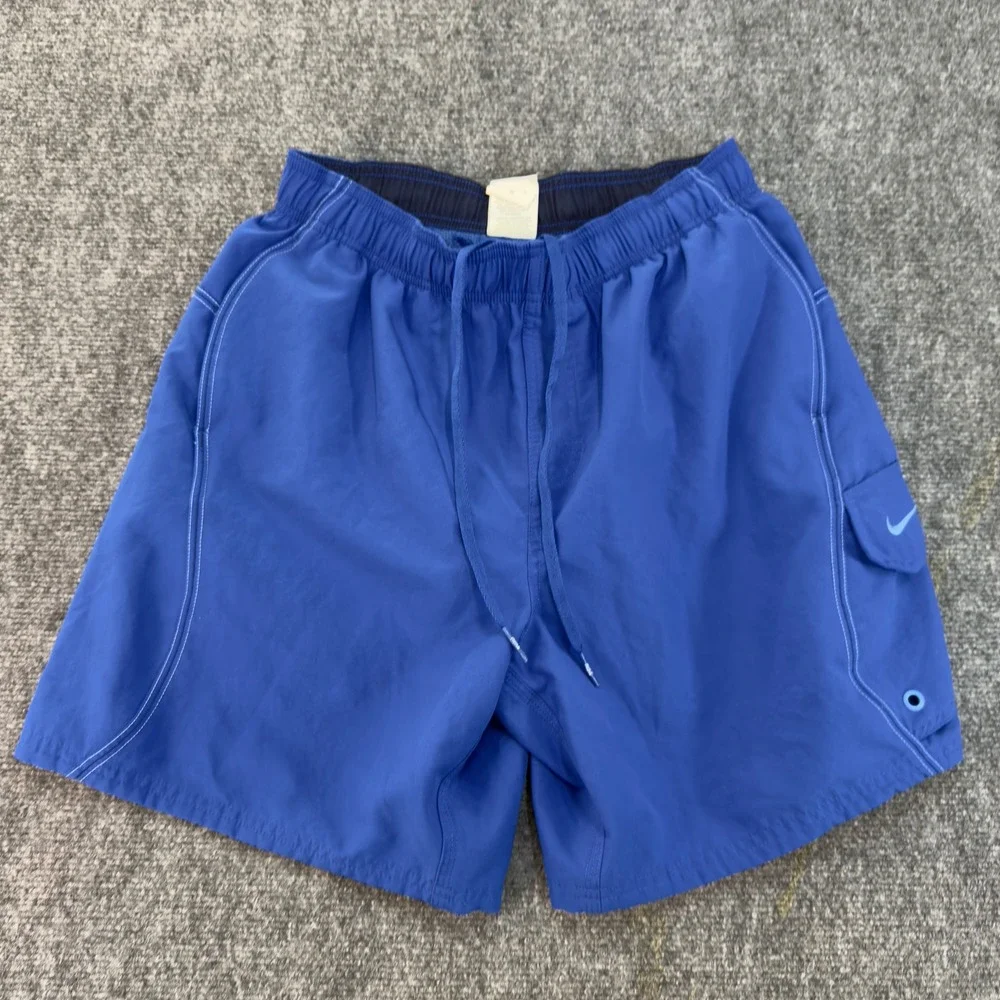 Nike Cargo Swim Trunks Board Shorts Blue Size Small